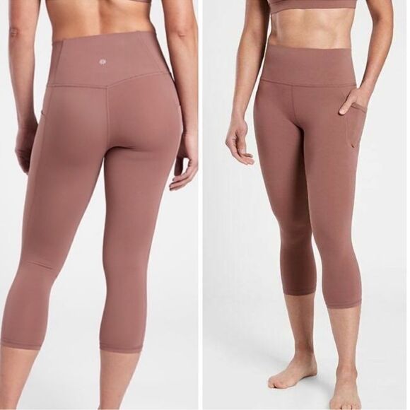 Athleta Salutation Stash Pocket II Capri Hearth Rose S - Picture 1 of 7